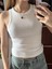 Üç Renk- Siyah Beyaz Sarı- Kadın Tank Top Bisiklet Yaka Atlet Kolsuz Yazlık Günlük Sıfır Kol Bluz 6