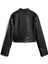 Pleather Racer Jacket Kadın Yetişkin Ceket 4