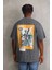 Unisex Baskılı Oversize T-Shirt - Füme 2