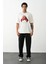 Unisex Baskılı Oversize T-Shirt - Beyaz 3
