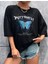 Unisex Baskılı Oversize T-Shirt - Siyah 1