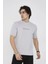 Unisex Bisiklet Yaka Slim Fit T-Shirt- Boyalı Gri 2