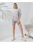 Unisex Bisiklet Yaka Baskılı Slim Fit T-Shirt - Boyalı Gri 5
