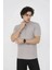 Unisex Bisiklet Yaka Slim Fit T-Shirt- Boyalı Gri 2
