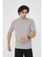 Unisex Bisiklet Yaka Slim Fit T-Shirt- Boyalı Gri 5
