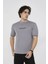 Unisex Bisiklet Yaka Slim Fit T-Shirt- Gri 3
