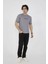 Unisex Bisiklet Yaka Slim Fit T-Shirt- Gri 5