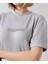 Unisex Bisiklet Yaka Baskılı Slim Fit T-Shirt - Boyalı Gri 5