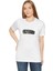 Unisex Kadın Bisiklet Yaka Baskılı T-Shirt - Beyaz 1