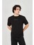 Unisex Jakar Kumaş Slim Fit T-Shirt - Siyah 1