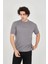 Unisex Jakar Kumaş Slim Fit T-Shirt - Boyalı Gri 1