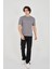 Unisex Jakar Kumaş Slim Fit T-Shirt - Boyalı Gri 4