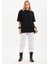 Unisex Bisiklet Yaka 20/1 Düz Oversize T-Shirt - Siyah 2