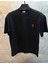 Unisex Bisiklet Yaka Baskılı Oversize T-Shirt - Siyah 3