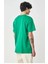 Unisex Düz Biskilet Yaka Oversize T-Shirt - Yeşil 2