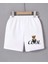 Kadın Beli Lastikli Baskılı Mini Şort - Beyaz 1