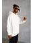 3 Iplik Kapşonlu Sweatshirt Hoodie - Beyaz 1