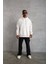 3 Iplik Kapşonlu Sweatshirt Hoodie - Beyaz 3