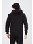 Unisex Tam Fermuarlı Kapşonlu Sweatshirt - Siyah 2