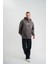 Üç Iplik Kapşonlu Dijital Patchli Sweatshirt - Füme 3
