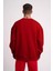Unisex Biskilet Yaka Üç Iplik Sweatshirt - Kırmızı 2