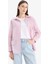 Relax Fit Baskılı Flamlı Pamuk Çizgili Uzun Kollu Gömlek Tunik C8854AX25SM 3