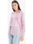 Relax Fit Baskılı Flamlı Pamuk Çizgili Uzun Kollu Gömlek Tunik C8854AX25SM 4
