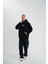 Üç Iplik Kapşonlu Dijital Patchli Sweatshirt - Siyah 2