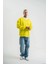 Geniş V Yaka Kol Ribana Detaylı Sweatshirt - Sarı 1