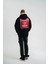 Double Oversize Kapşonlu Dijital Patchli Sweatshirt - Siyah 4