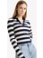 Coool Slim Fit Dar Kesim Polo Yaka Çizgili Kazak A2060AX25WN 4