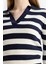 Coool Slim Fit Dar Kesim Polo Yaka Çizgili Kazak A2060AX25WN 5