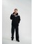 Unisex Uzun Kol Bisiklet Yaka Yıkamalı Sweatshirt - Siyah 3