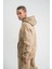 Unisex Double Oversize Kapşonlu Yıkamalı Sweatshirt - Bej 3