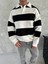 Unisex Üç Iplik Parçalı Yakalı Sweatshirt - Siyah 4
