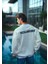 Kışlık Bisiklet Yaka Oversize Baskılı Sweatshirt - Beyaz 3