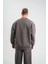 Uzun Kol Bisiklet Yaka Basic Sweatshirt - Füme 4