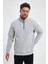 Oversize Yarım Farmuarlı Yakalı Basic Sweatshirt - Gri 1