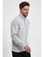 Oversize Yarım Farmuarlı Yakalı Basic Sweatshirt - Gri 2