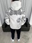 Kapşonlu Üç Iplik Baskılı Sweatshirt - Beyaz 2