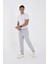 Unisex Kışlık Üç Iplik Lastikli Eşofman Pantolon - Gri 4