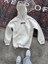 Uzun Kol Kapüşonlu Göğüs Baskılı Sweatshirt - Beyaz 2