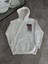 Uzun Kol Kapüşonlu Ön ve Arka Baskılı Sweatshirt - Beyaz 5