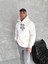 Kışlık Üç Iplik Kapüşonlu Sweatshirt - Beyaz 1