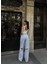 Kadın Arkadan Yırtmaçlı Jeans Kot Palazzo Pantolon - Mavi 4