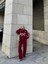 Üç Iplik Yakalı Sweat Baggy Pantalonlu Takım - Bordo 2