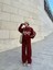Üç Iplik Yakalı Sweat Baggy Pantalonlu Takım - Bordo 5