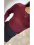 Bisiklet Yaka Uzun Kollu Crop - Bordo 2
