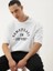 Erkek Baskılı Oversize T-Shirt - Beyaz 2