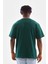 Unisex Oversize Düz Bisiklet Yaka T-Shirt - Koyu Yeşili 4